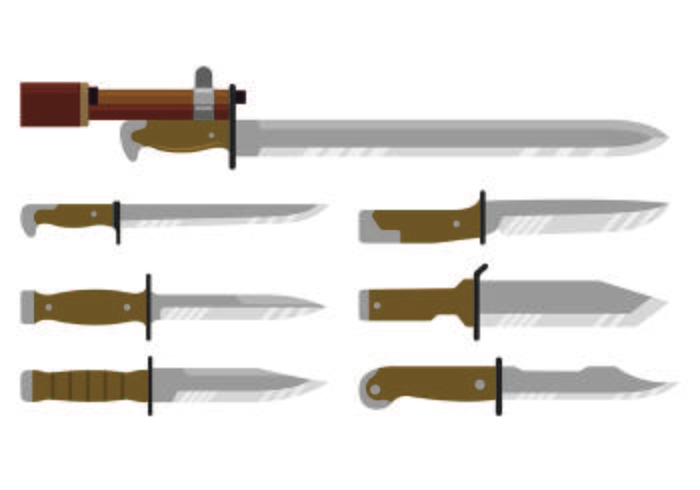 Set Of Bayonet Icons vector