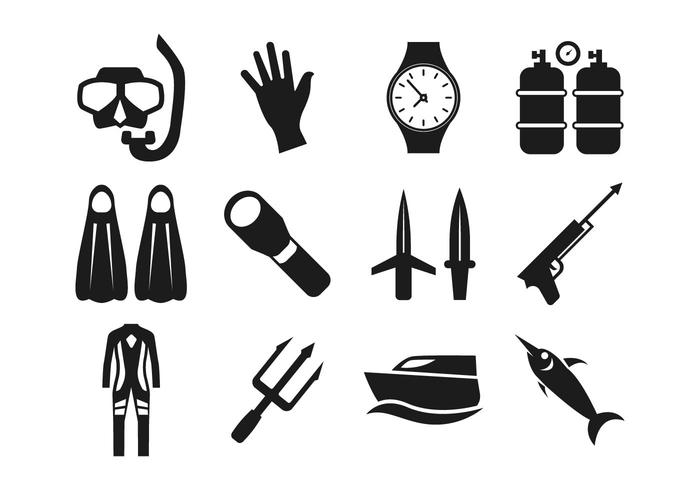 Iconos Free Spearfishing Iconos vector