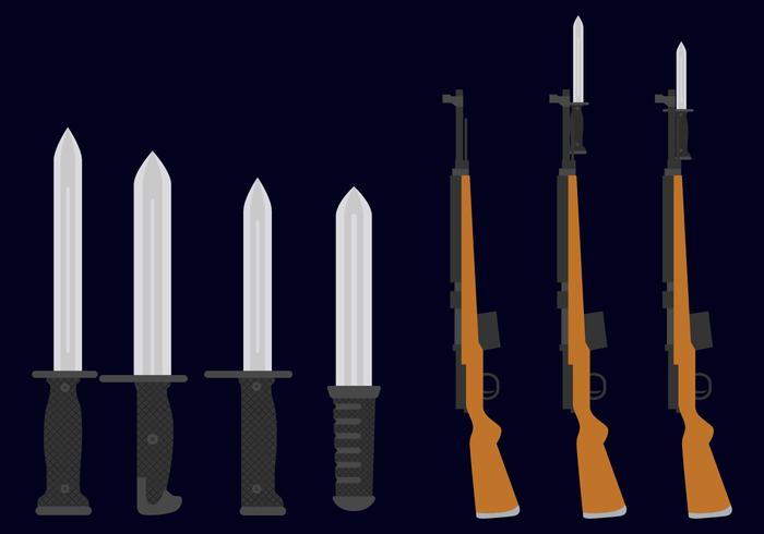 Bayonet With Guns  vector