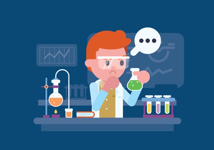 Scientist Working At Laboratory Illustration vector