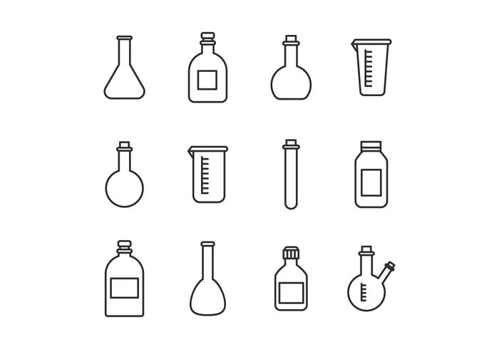 Set Of Laboratory Vases vector