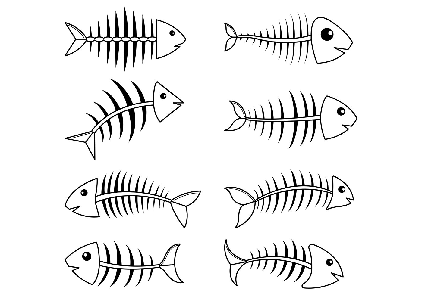 Download Set Of Fishbone Icons - Download Free Vectors, Clipart ...