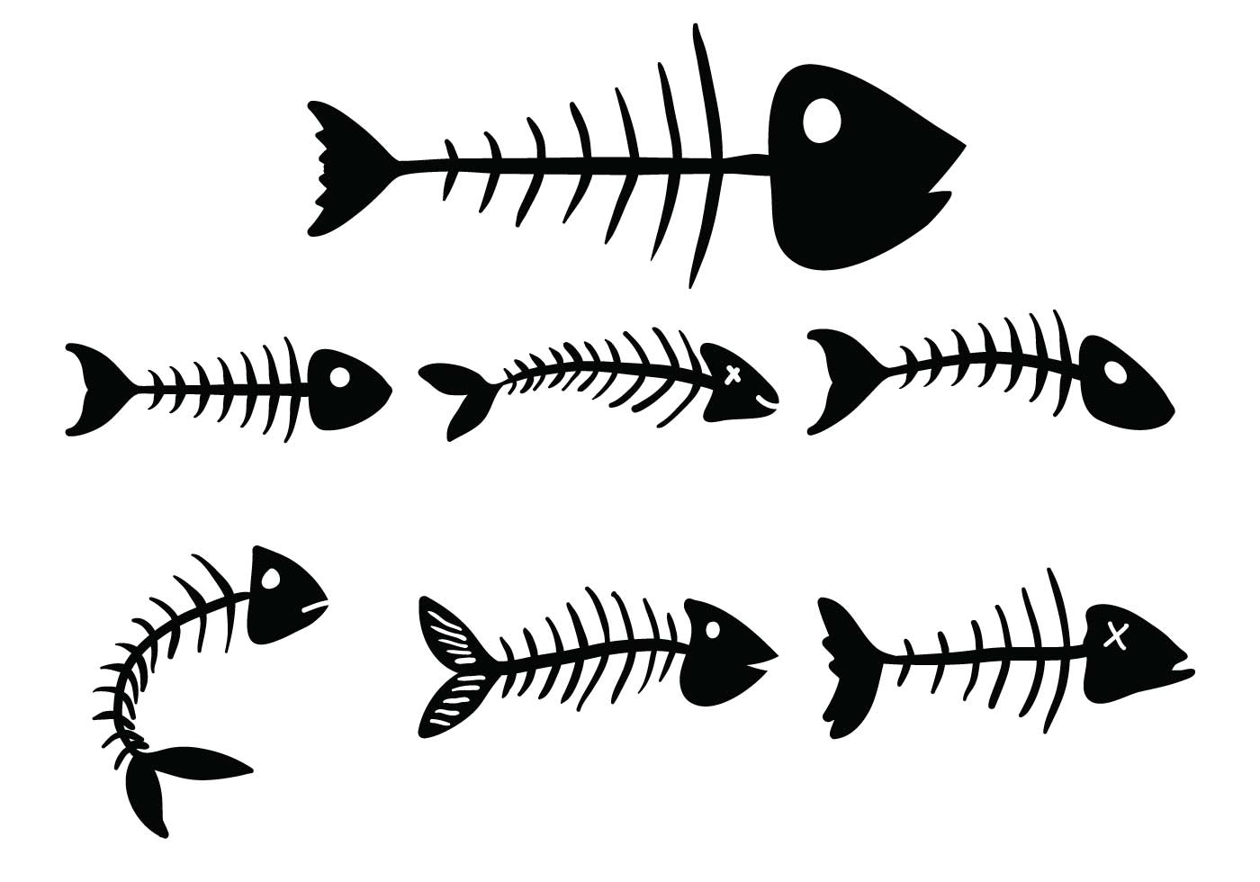 Download Fishbone vector set - Download Free Vectors, Clipart ...