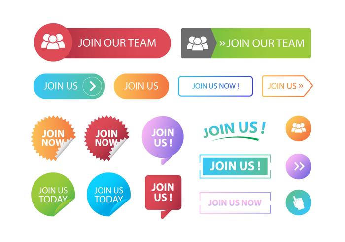 Join Us Button Vectors 