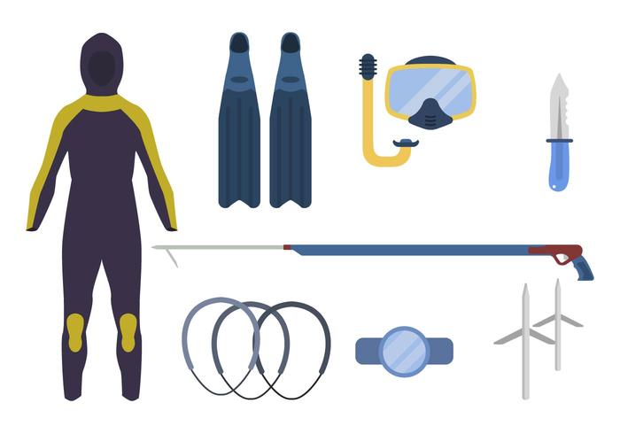 Flat Spearfishing Vectors