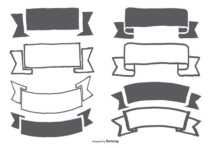 Hand Drawn BannerRibbon Collection vector