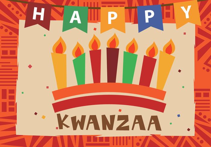 Kwanzaa feliz con la vela de Kwanzaa vector