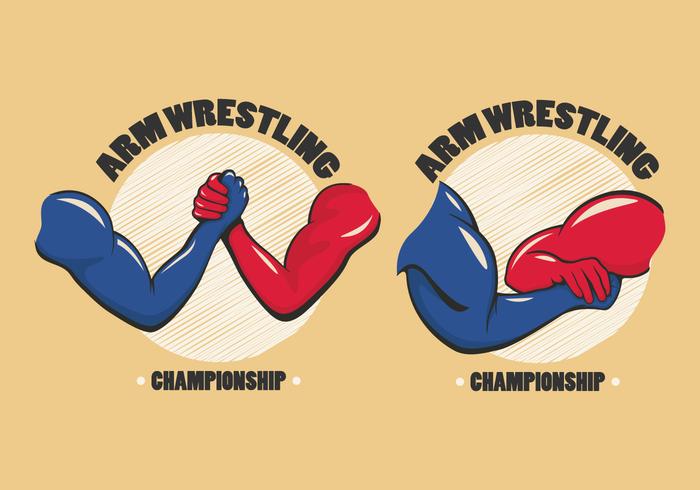 Arm Wrestling Badge Vector