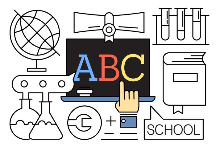 Elementos vectoriales lineales sobre la educación vector