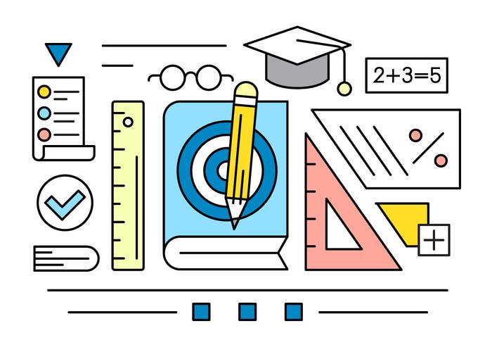 Elementos vectoriales lineales sobre la educación vector