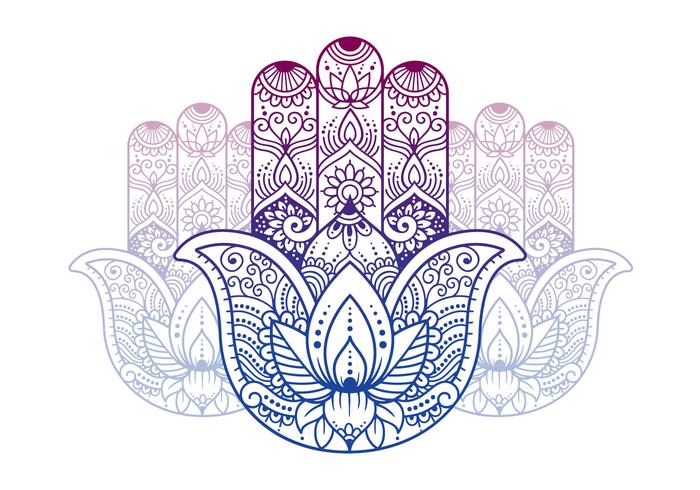 Buddhist Symbols Hand vector