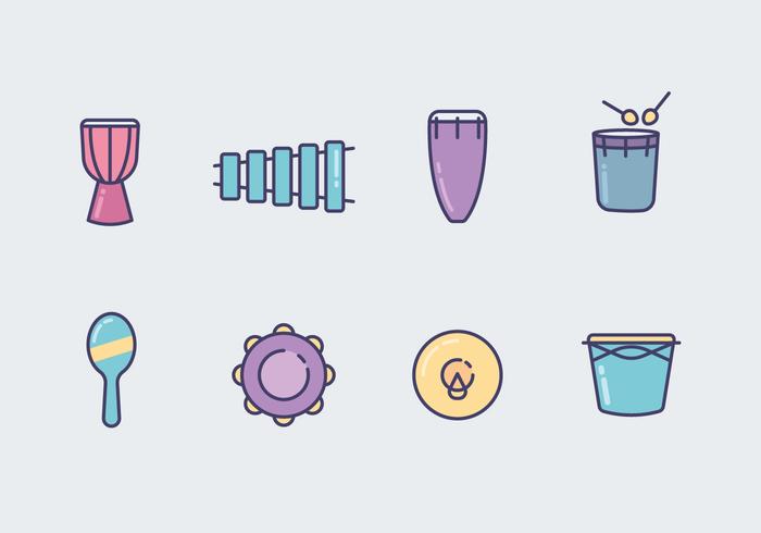 Simple Percussion Icons vector