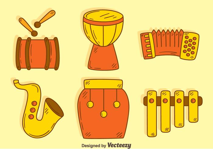 Hand Drawn Traditional Music Instrument Vector