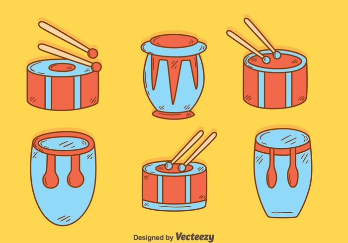 Instrumento de percusión dibujado a mano vector