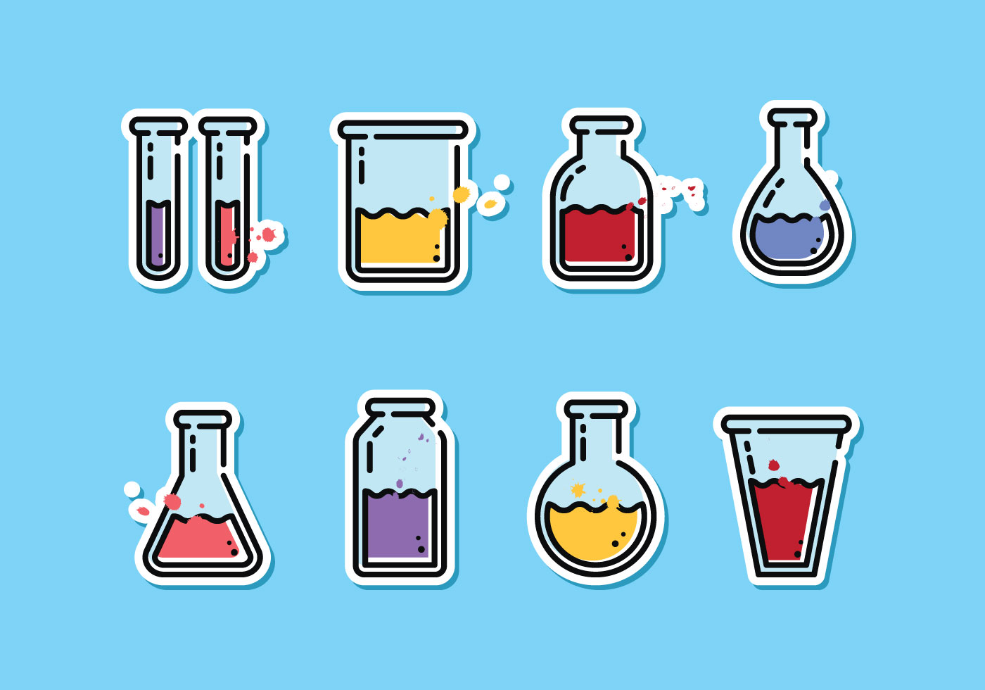 Science Beaker Vector Pack 160847 Vector Art at Vecteezy