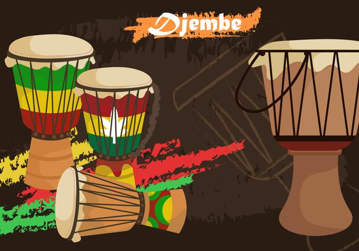 Djembe Percusión africana vector