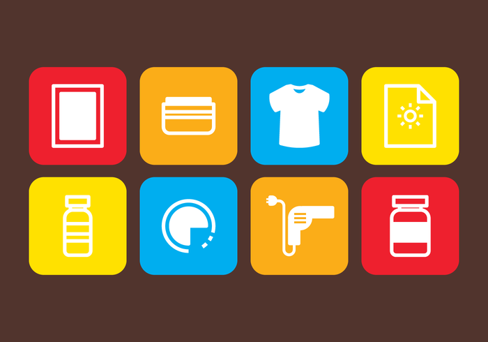 Screen Printing Icons vector