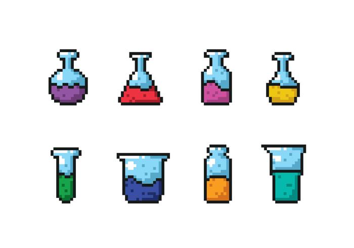 Science Beaker Pixel Vectors