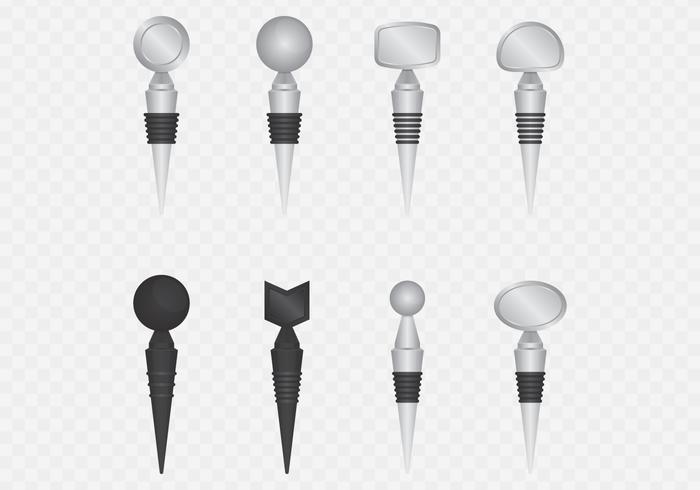 Wine Bottle Stoppers Set vector