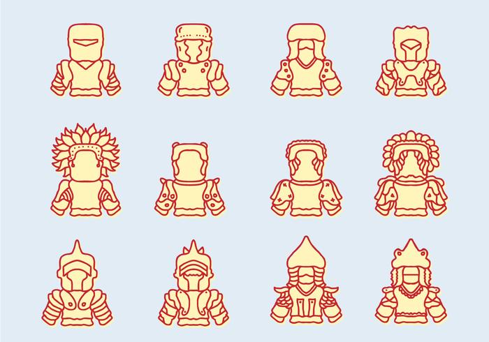 Iconos de Mongolia vector