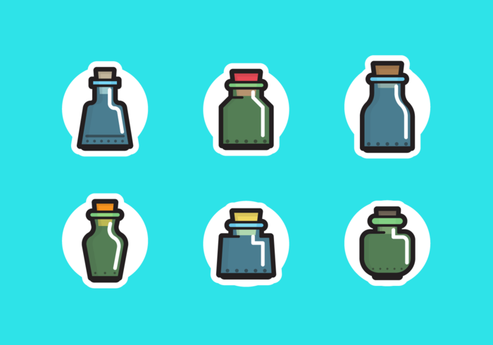 Bottle with Stopper Free Vector Pack Bottle with Stopper Free Vector Pack