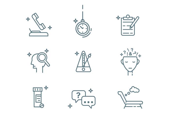 Psychologist Outline Icons vector