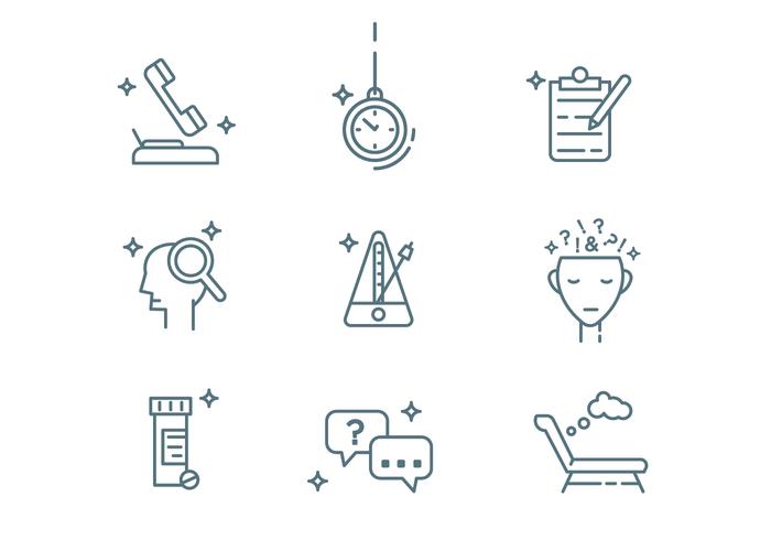 Psychologist Outline Icons vector