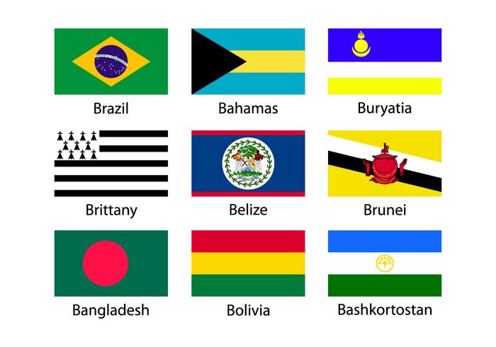 Assorted Flag Icons Collection vector