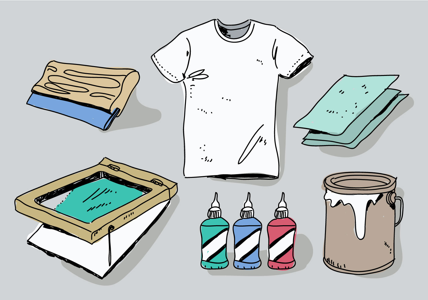 Screen Printing Tools Vector Illustration 160931 Vector Art at Vecteezy