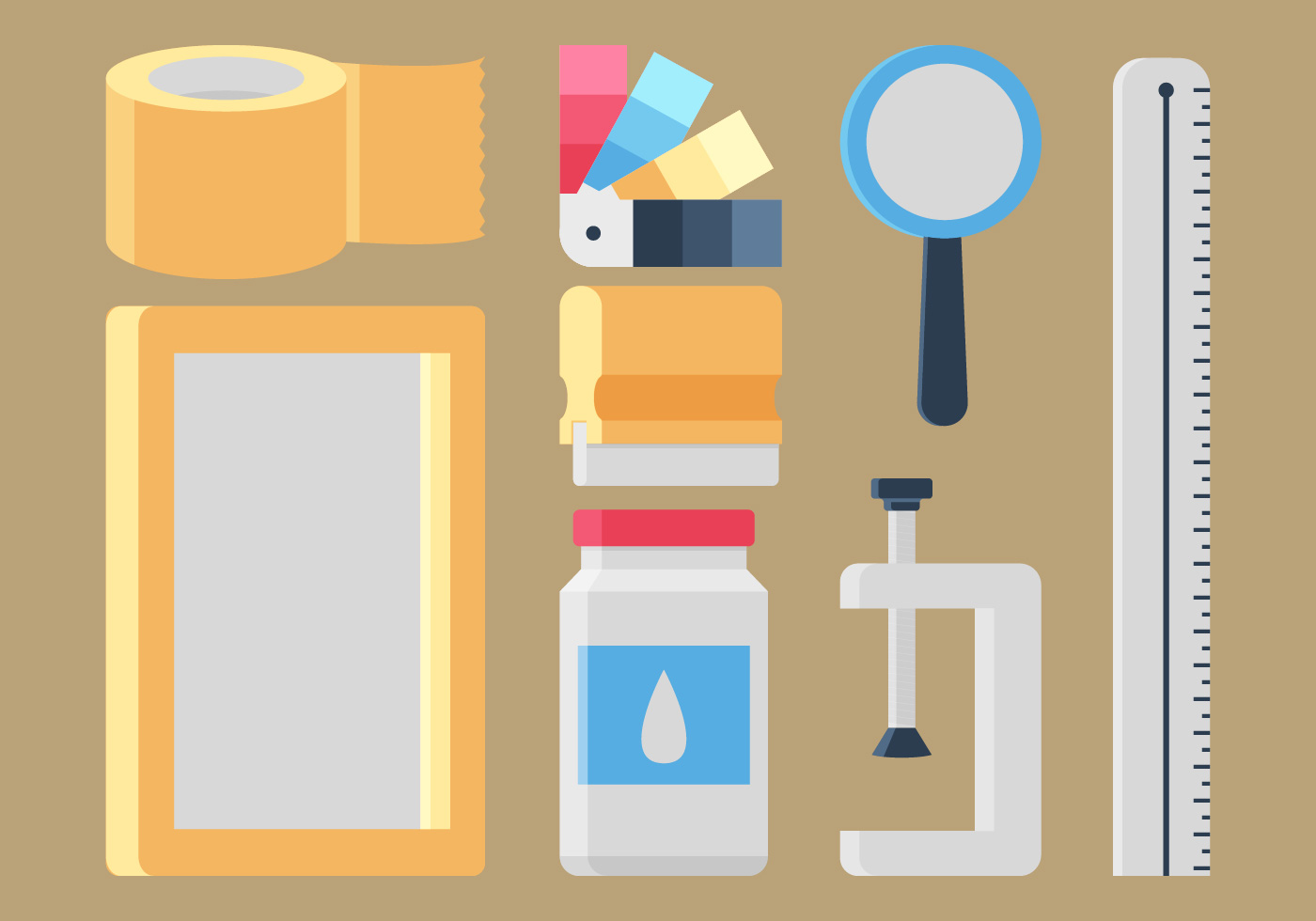 Screen Printing Collection Item Vector Illustration 160936 Vector Art at Vecteezy