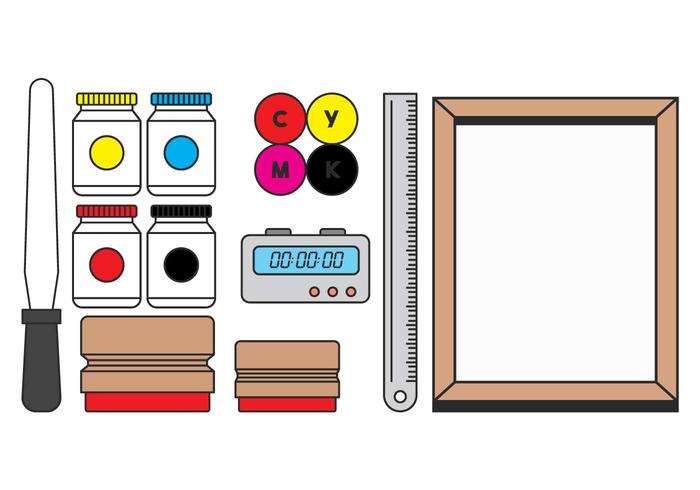 Screen printing vector set