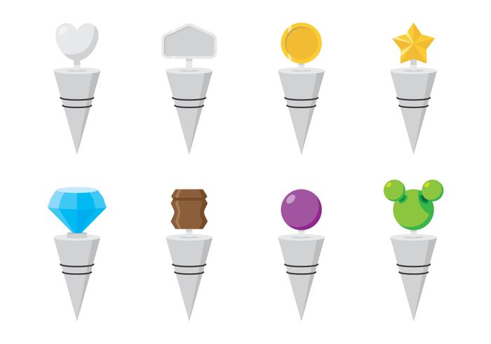 Bottle Stopper With Accessories Vectors 