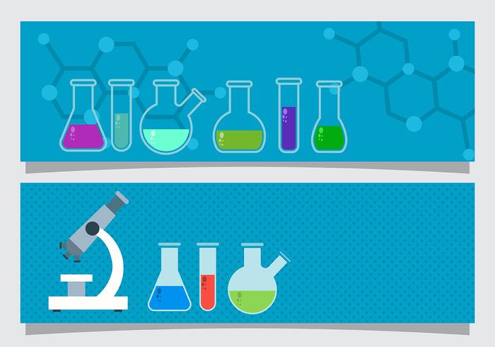 Science Beaker Banner Vector