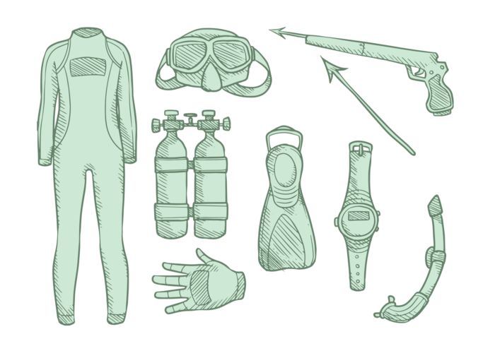 Spearfishing Equipment vector