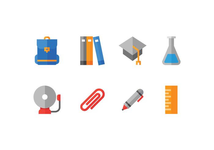 Escuela, educación, Conjunto, iconos vector