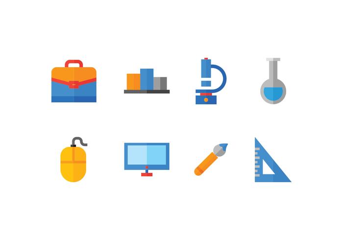School and education set icons vector