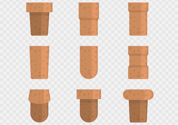 Brown Cork Plug Icons vector