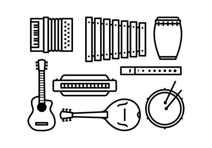 Conjunto de iconos de instrumentos vector