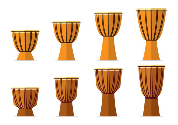 Djembe Drum Flat Vectors