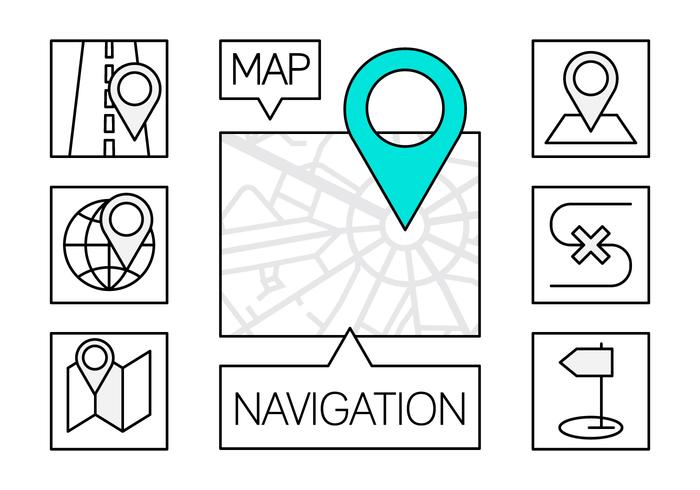 Linear Navigation Icons vector