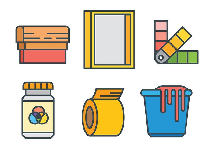 Screen Printing Vector Icons