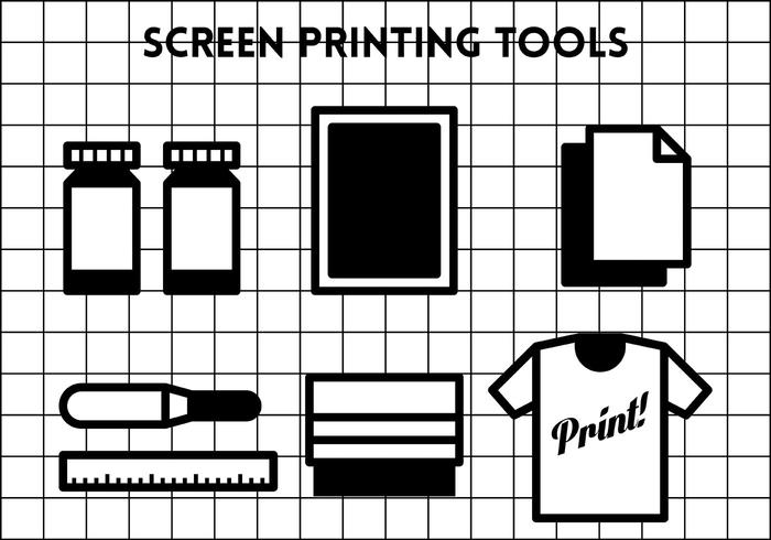 Screen Printing Vector Icons