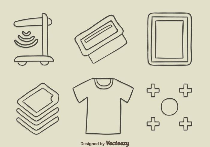 Sketch Screen Printing Element Vector