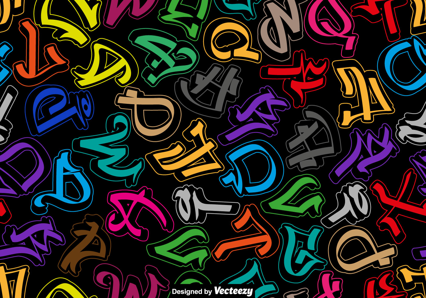 Colorful Seamless Pattern Of Graffiti Alphabet Letters Vector Art At Vecteezy