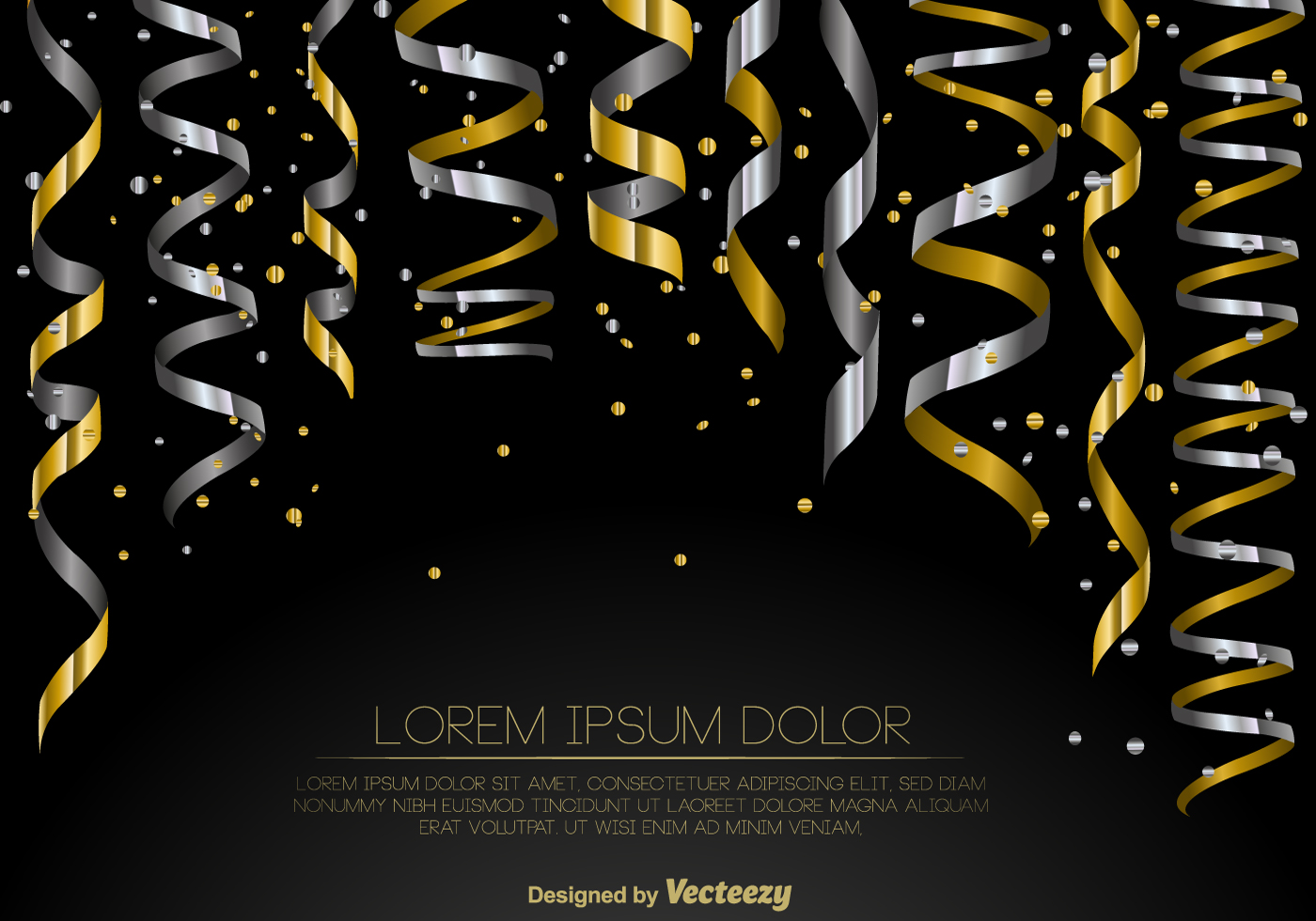 Vector Set Of Gold And Silver Streamers 161076 - Download Free Vectors