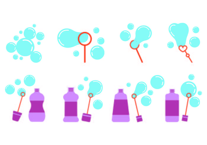 Set Of Bubble Blower Icons vector