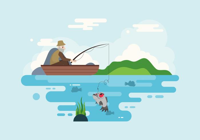 Piranha Fishing Illustration Vector