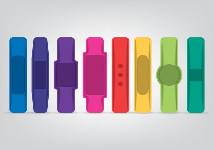 Smart Wristband Icons Set vector