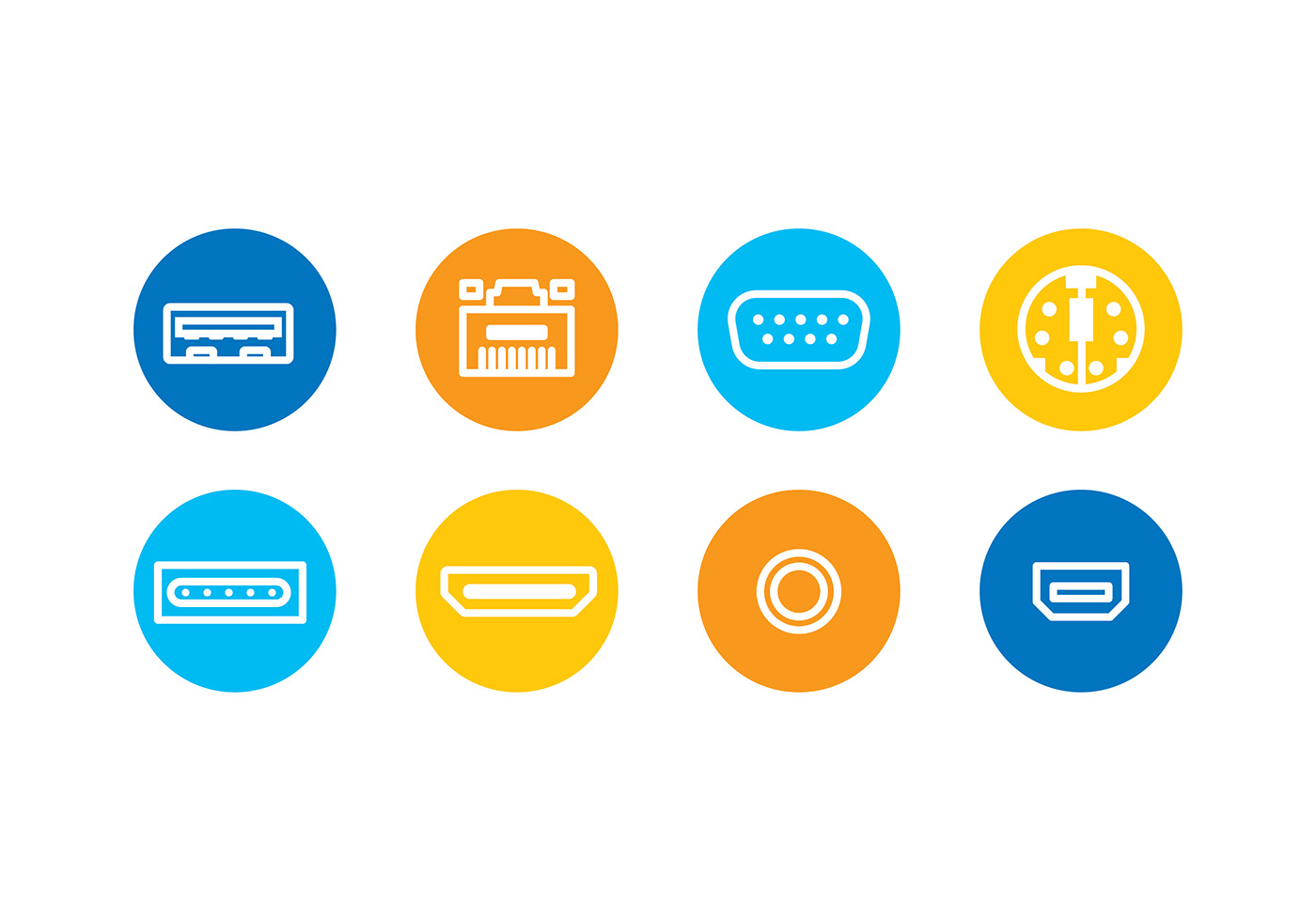 Device Ports Icons Free Vector 161167 Vector Art at Vecteezy