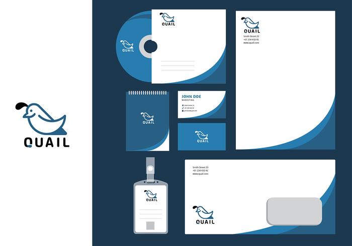 Quail Simple Corporate Identity Template Free Vector